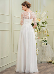 Illusion A-Line Jaelyn Dress Wedding Dresses Chiffon Floor-Length Wedding