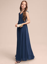 Load image into Gallery viewer, Junior Bridesmaid Dresses A-Line Off-the-Shoulder Chiffon Floor-Length Ruffles Mara With