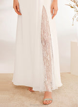 Load image into Gallery viewer, Floor-Length A-Line Dress Wedding Dresses With Mckenna V-neck Wedding Bow(s) Lace