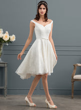 Load image into Gallery viewer, Lace With Bow(s) Dress Wedding Dresses A-Line Brooke Asymmetrical Wedding