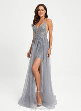 Load image into Gallery viewer, Yesenia Ball-Gown/Princess Floor-Length With Sequins V-neck Prom Dresses Tulle Lace