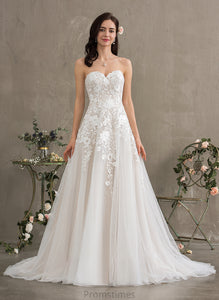 Train Wedding Dress Ball-Gown/Princess Sweetheart Tulle Wedding Dresses Carleigh Court