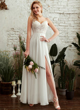 Load image into Gallery viewer, Wedding Split A-Line Wedding Dresses Floor-Length V-neck Ashlyn Dress With Front