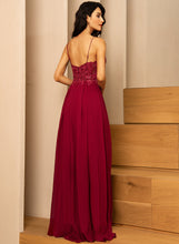 Load image into Gallery viewer, Floor-Length V-neck Chiffon With Prom Dresses Mattie Sequins A-Line