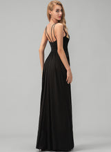 Load image into Gallery viewer, Ruffle A-Line Split Jersey With V-neck Floor-Length Prom Dresses Anaya Front