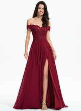 Load image into Gallery viewer, Train Chiffon Off-the-Shoulder Ina Sweep Lace Sequins Prom Dresses A-Line With