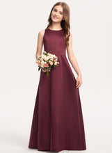 Load image into Gallery viewer, Junior Bridesmaid Dresses Neck Satin Floor-Length Scoop Cassidy A-Line