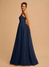 Load image into Gallery viewer, Floor-Length V-neck Beading Addyson With Prom Dresses A-Line Tulle Sequins