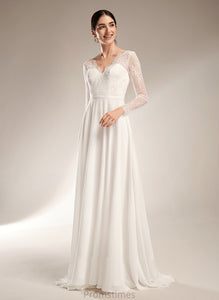 Wedding Sweep Deja V-neck Train Wedding Dresses Dress A-Line