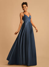 Load image into Gallery viewer, Martha Floor-Length Satin Prom Dresses A-Line V-neck