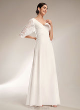 Load image into Gallery viewer, Floor-Length Dress Sheath/Column Wedding Dresses V-neck With Wedding Lace Sue