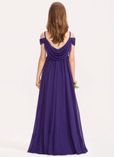 Load image into Gallery viewer, Chiffon Floor-Length With Off-the-Shoulder A-Line Meghan Junior Bridesmaid Dresses Ruffle