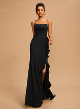 Load image into Gallery viewer, Ruffle Floor-Length Neckline Stretch Crepe Square With Kadence Prom Dresses Sheath/Column