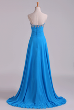 Load image into Gallery viewer, 2024 Sweetheart Beaded Neckline Prom Dress A Line With Ruffles Chiffon