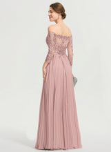 Load image into Gallery viewer, Genesis Floor-Length Chiffon Pleated Lace Ball-Gown/Princess Off-the-Shoulder Sequins With Prom Dresses