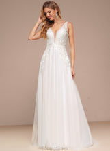 Load image into Gallery viewer, Esther Lace Tulle Sequins V-neck Dress Sweep A-Line Train Wedding With Wedding Dresses