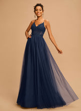 Load image into Gallery viewer, Floor-Length V-neck Beading Addyson With Prom Dresses A-Line Tulle Sequins