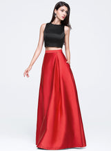 Load image into Gallery viewer, Elsa Satin Ball-Gown/Princess With Neck Prom Dresses Pockets Floor-Length Scoop