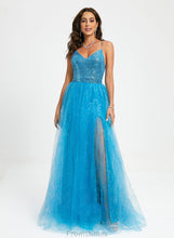 Load image into Gallery viewer, V-neck Prom Dresses Alivia Sequins Ball-Gown/Princess Tulle With Floor-Length