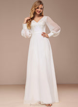 Load image into Gallery viewer, V-neck Wedding Chiffon Laurel A-Line Lace Sequins Floor-Length Dress Wedding Dresses With