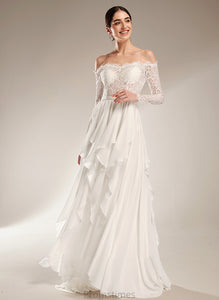 With Off-the-Shoulder Wedding Gwendolyn Wedding Dresses Ruffle Court A-Line Train Dress