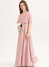 Load image into Gallery viewer, Scoop A-Line Floor-Length Junior Bridesmaid Dresses Neck Leilani Chiffon