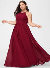 Load image into Gallery viewer, A-Line Viviana With Prom Dresses Scoop Floor-Length Chiffon Ruffle