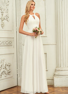 A-Line Wedding Floor-Length Dress Chiffon Scoop Wedding Dresses Frederica