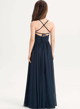 Load image into Gallery viewer, With A-Line Floor-Length Square Bow(s) Neckline Neveah Chiffon Junior Bridesmaid Dresses