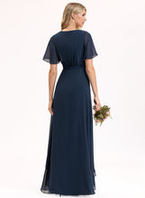 Load image into Gallery viewer, Ashlee A-Line Prom Dresses Bow(s) V-neck With Chiffon Asymmetrical