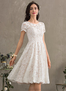 Wedding Dresses Knee-Length Scoop Madalyn Lace Neck A-Line Dress Wedding