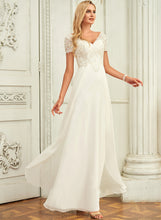 Load image into Gallery viewer, Lace Chiffon A-Line V-neck Leila Wedding Wedding Dresses Lace Floor-Length With Dress