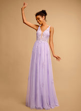 Load image into Gallery viewer, Ruth Tulle V-neck With Lace Prom Dresses Ball-Gown/Princess Floor-Length