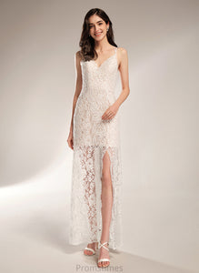 V-neck Wedding Dresses With Front Split Haley Dress Wedding Sheath/Column Floor-Length