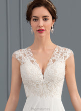 Load image into Gallery viewer, Train A-Line With Front Wedding Sweep Dress Wedding Dresses Kallie V-neck Chiffon Split