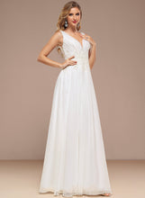 Load image into Gallery viewer, Izabelle Floor-Length Wedding Dresses With A-Line Wedding Sequins Lace Dress V-neck Chiffon