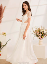 Load image into Gallery viewer, V-neck Lois A-Line Ruffle Dress Floor-Length Wedding Dresses Wedding With