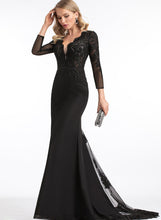 Load image into Gallery viewer, Sweep Chiffon Prom Dresses Sloane Sequins Train V-neck Trumpet/Mermaid Beading With