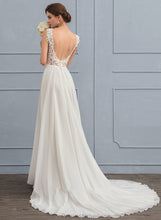 Load image into Gallery viewer, Wedding Theresa Train Dress V-neck A-Line Chiffon Wedding Dresses Court