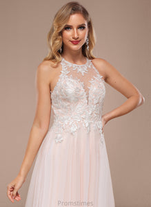 Sequins Train Tulle Sweep With Halter Dress Beading A-Line Wedding Lace Wedding Dresses Kaylah