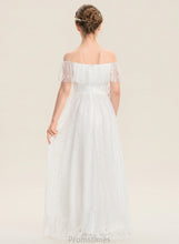 Load image into Gallery viewer, A-Line Catherine Junior Bridesmaid Dresses Off-the-Shoulder Asymmetrical Lace