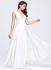 Dress Wedding Dresses V-neck Stephanie With Chiffon Wedding Floor-Length A-Line Ruffle