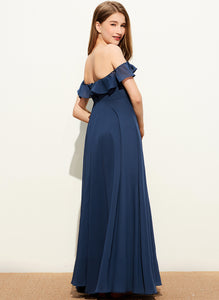 Yoselin A-Line Chiffon Junior Bridesmaid Dresses Off-the-Shoulder Floor-Length