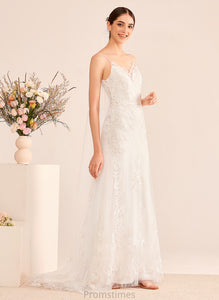 Dress Sequins V-neck Wedding Dresses A-Line Wedding Lailah With Train Court