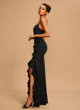 Load image into Gallery viewer, Ruffle Floor-Length Neckline Stretch Crepe Square With Kadence Prom Dresses Sheath/Column