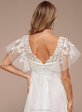 Load image into Gallery viewer, Dress Lace Ruffle A-Line Tulle Wedding Dresses Chasity With V-neck Wedding Asymmetrical