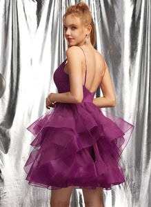 Alana Tulle Ball-Gown/Princess Short/Mini V-neck Prom Dresses