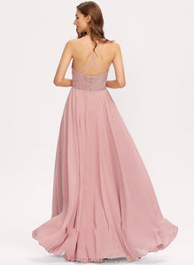 Tamara Floor-Length A-Line V-neck Chiffon Prom Dresses