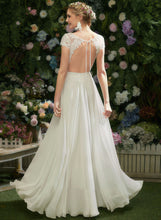 Load image into Gallery viewer, Illusion Wedding Dresses Sequins Lace Wedding With Dress Floor-Length Kenna A-Line