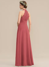 Load image into Gallery viewer, Ruffle Chiffon Lace Front Neck With Split Mallory Floor-Length High A-Line Prom Dresses